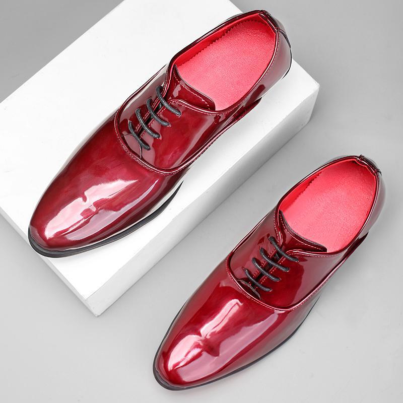 

Fashion pointed high-heeled men s shoes platform one pedal Korean version leather shoes leathershoes 44 червоний