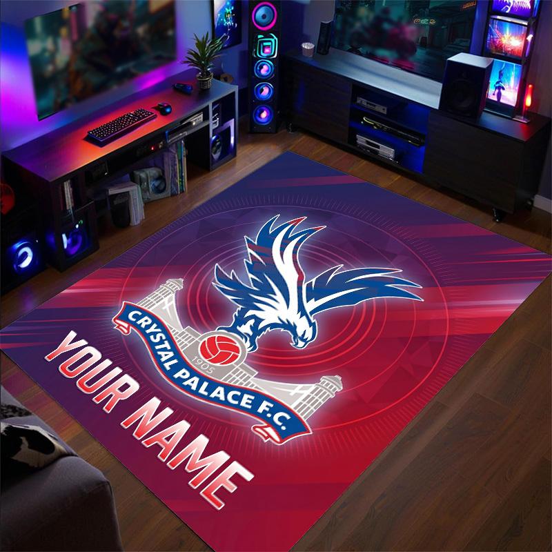 Crystal Velvet Rug Crystal Palace Print Custom Name Text Floor Mat Home Decor