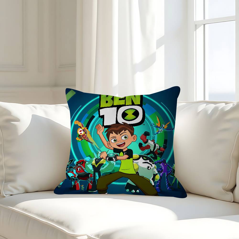 B-Ben10 Animated Cushion Cover Car Throw Pillow Case For Sofa Car Christmas Gift 40x40cm 45x45cm