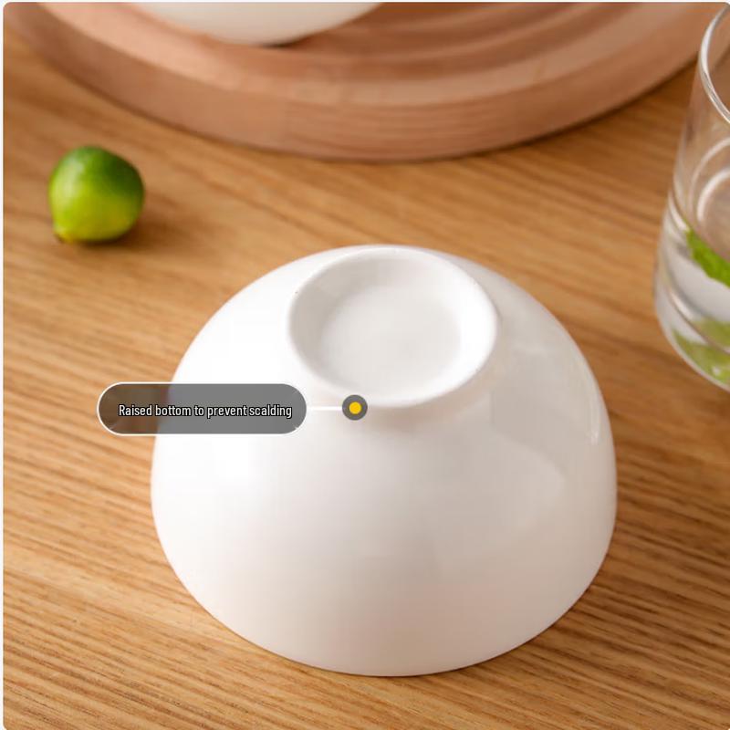 White Porcelain Anti-Scalding Rice Bowl