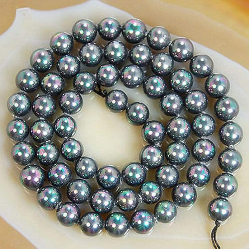 Россыпные Бусины, 8/10/12/14 мм Таитянская Черная Радужная Ракушка Жемчуг Круглые Россыпные Бусины 15  Нить - (Размер:12мм) 8mm