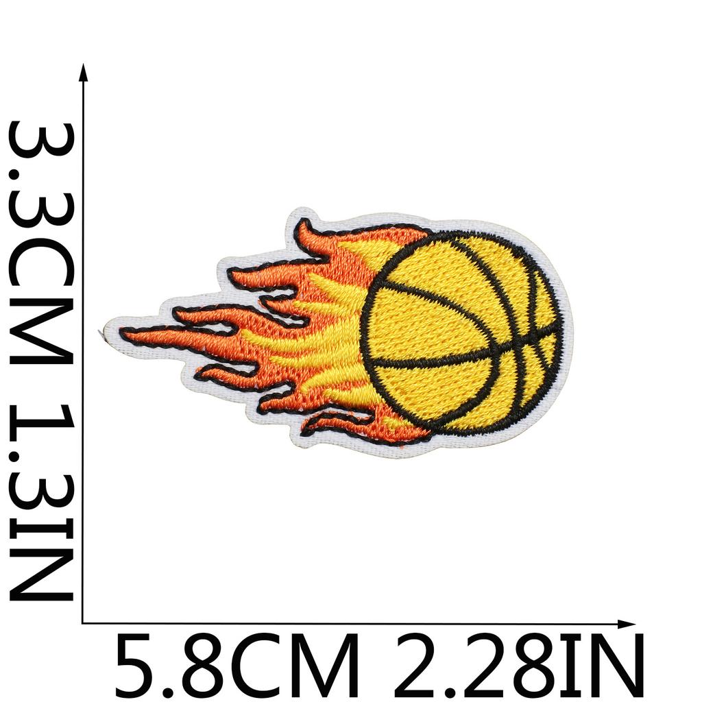 Cartoon Basketball Stickerei Stoff Aufkleber Kinderkleidung Dekorative Flicken Aufkleber Sportball Computer Stickerei Etikett Basketball Stempel Junge
