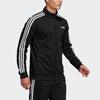Adidas Essentials 3-Stripes Tricot Regular Fit Full Zip Track Jacket Men Black White DQ3070