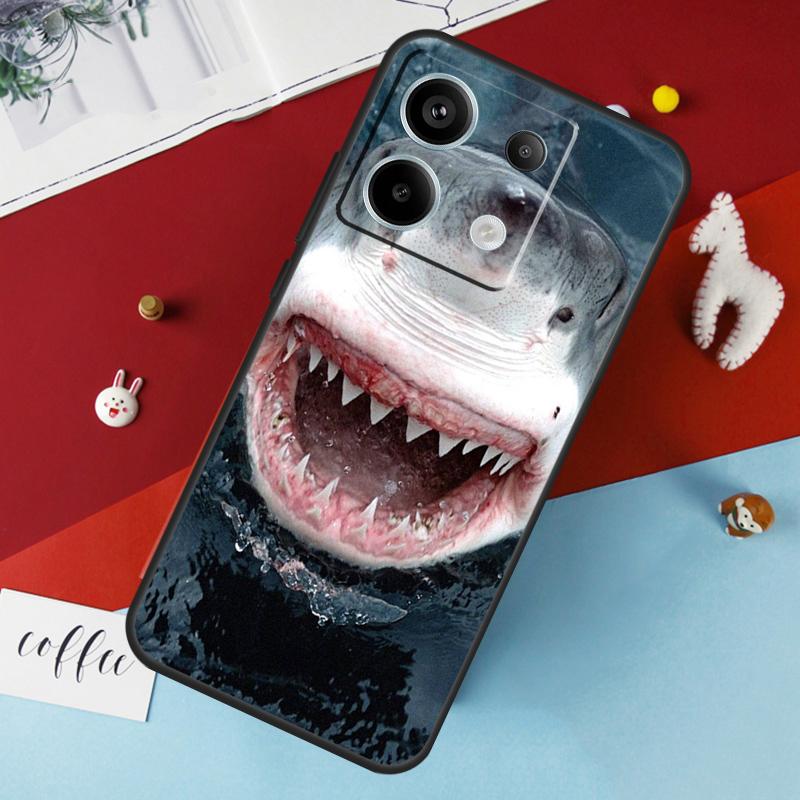 Shark Ocean Fish Case For Xiaomi Redmi Note 14 Pro 13 12 11 10 15 Pro Plus Redmi 14C 15C 10C 12C 13C 15 Cover