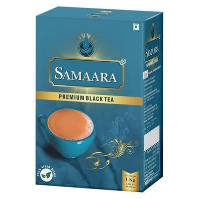 Samaara Tea 1kg | CTC Assam Prémiový černý listový čaj | Chai Patti Prášek | Krabice 1 kg