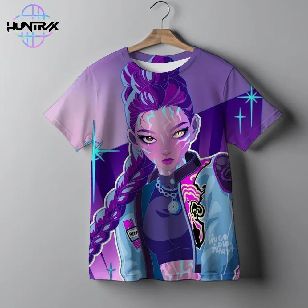 Casual Fashion Kpop Demon Hunters Kids 3D Cartton Short Sleeve Summer Boys Girls T-Shirt  Anime Short Sleeve T-shirt