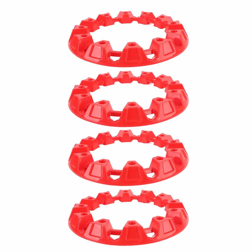 4Pcs 10 Inch ATV Wheel Trim Hub Protection Decor Rim Cap Plastic Scratch Proof Sporty Look for Go Kart Red