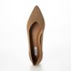 Evol Women's V-Cut Knit Low Heel Pointed Pumps, Dark Beige, Size 22.0 cm