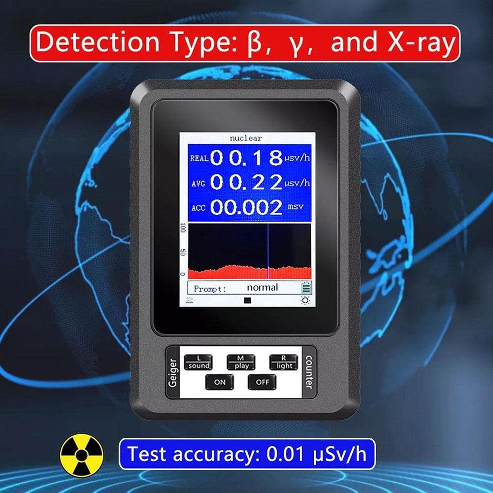 XR1 BR-9B Geiger Counter Nuclear Radiation Detector With LCD Display Portable Handheld High Accuracy Radiation Dosimeter
