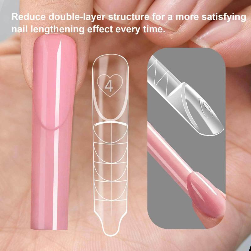 150Pcs/Box Ballet Space French Nail Dual Forms Shape Transparent Extension Molds With 3D Smart French Guide Line Time Saving