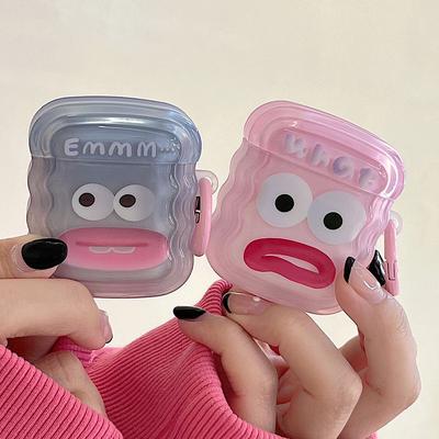 Cute Funny Headphone Case for AirPods AirPod 2 3 Case Cartoon Transparent Cover with Keyring Soft Silicone Case for AirPods Pro