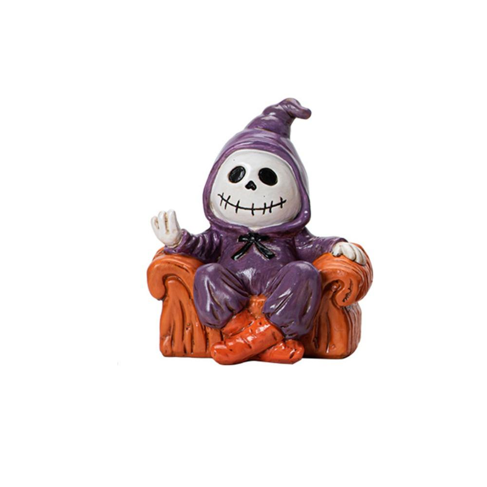 Resin Halloween Sofa Ghost Figure Spooky Ghost Statue Ornament Funny Ghost Art Sculpture  Bedroom