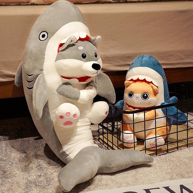 Shark Dog Plush Toy - Funny Hugging Pillow & Sleep Companion for Girls' Birthdays