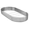 Galvanized Raised Garden Bed, 240 X 120 X 30 Cm, Oval Metal Planter Box Kit Outdoor, Bottomless Elevated Garden Box with Gloves, Rustproof Alu-Zinc,