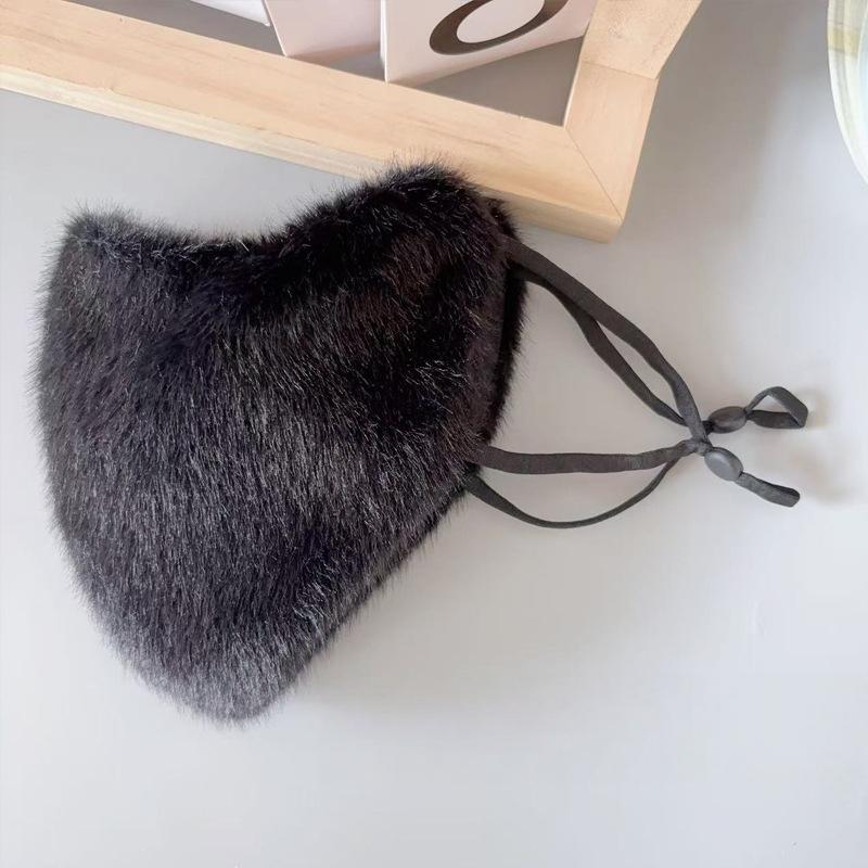 

Winter Warm Plush Face Mask Windproof Sunscreen Cold-Resistant Breathable Cycling Outdoor Mask for Cold Weather чёрный