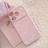 Cute White Bow Candy Color Soft Heart Relief Side Phone Case For iPhone 17 16 15 14 13 12 11 Pro Max 14 Plus Shockproof Cover