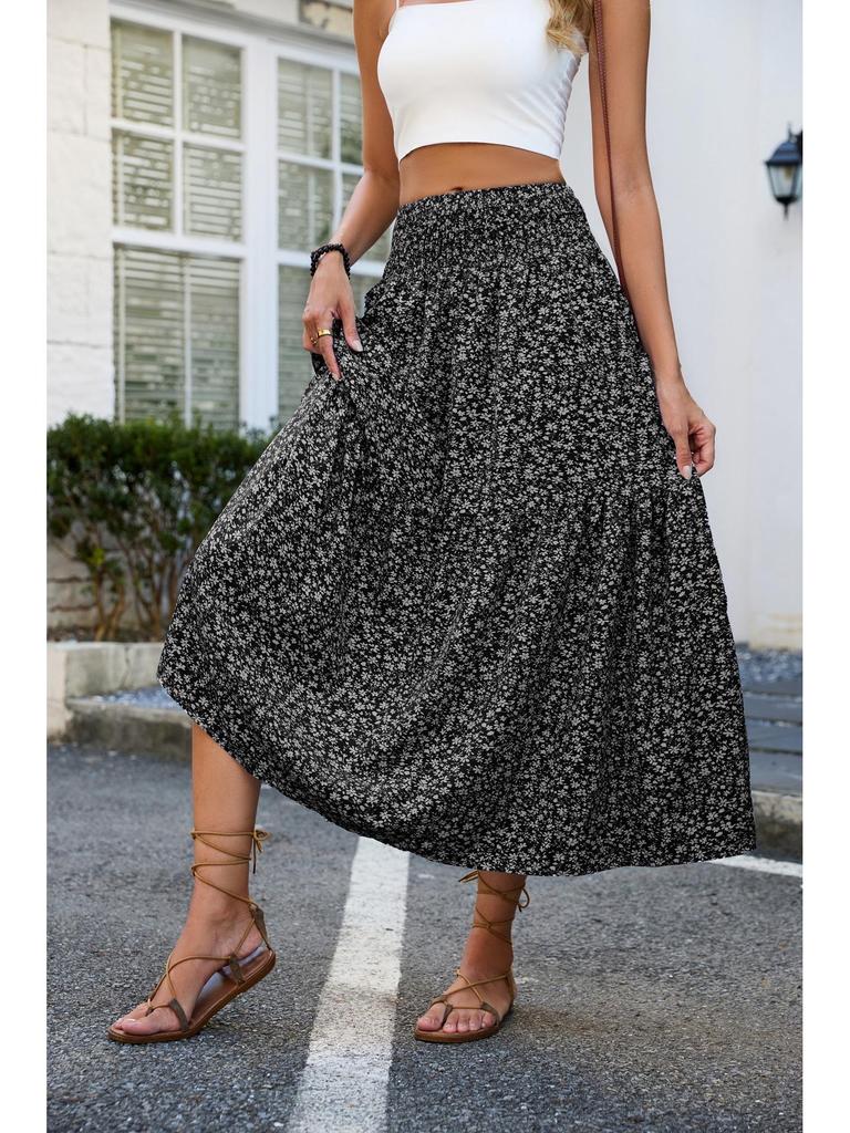 European & American Fashionable Floral High-Waisted Skirt for Women 2026