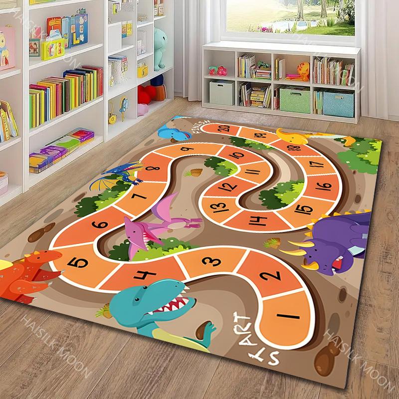 1PC Children's Number Snake Game Cartoon Carpet for Living Room Bedroom Bedside Floor Mat Kids Playing Mat Area Rug