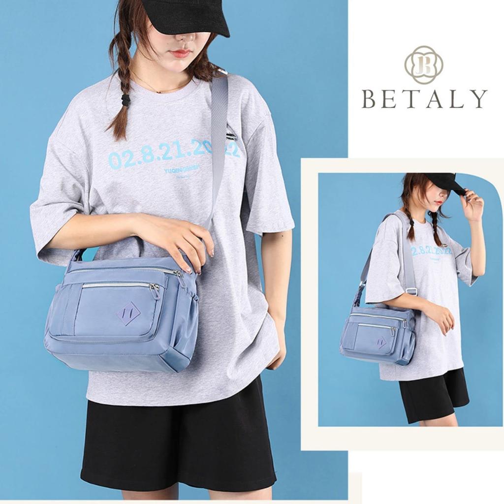 Betaly Shoulder Bag for Water Small A Blue [Betally] Women, Mother's Bag, Crossbody, Shoulder, Nylon, Lightweight, Repellent, Pocket, 2-Way, School,