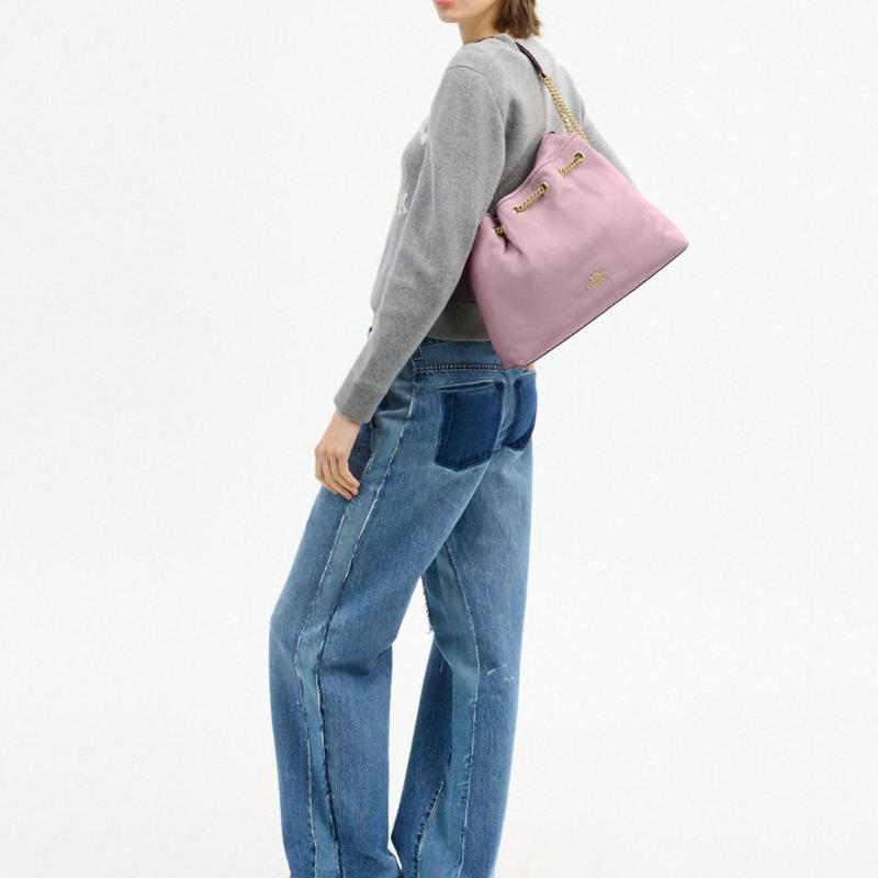 Coach Evelyn 34 Quilted Detail Leather Tote Shoulder Bag Large Women bags Carnation CDR00-IMORP