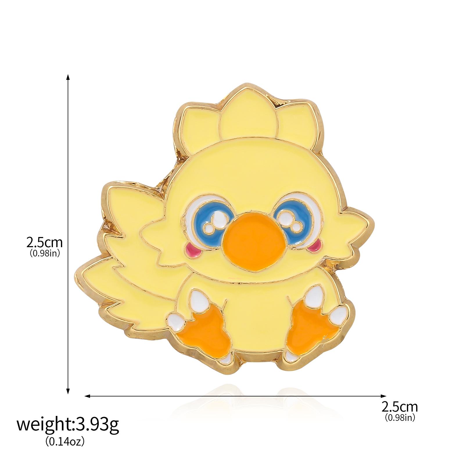 Game Final Fantasy Mascot Brooch Game Character Cute Cartoon Yellow Chocobo Bdage For Women Men Backpack Charm Jewelry Gifts