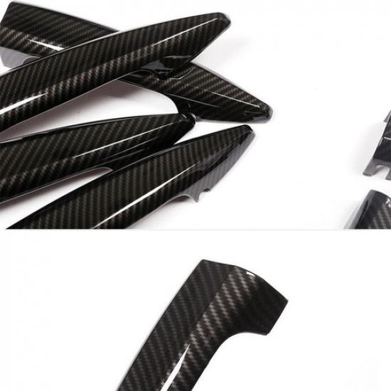 4pcs Carbon Texture Exterior Door Handle Cover Trim For BMW X1 F48 X5 X6 F15 F16