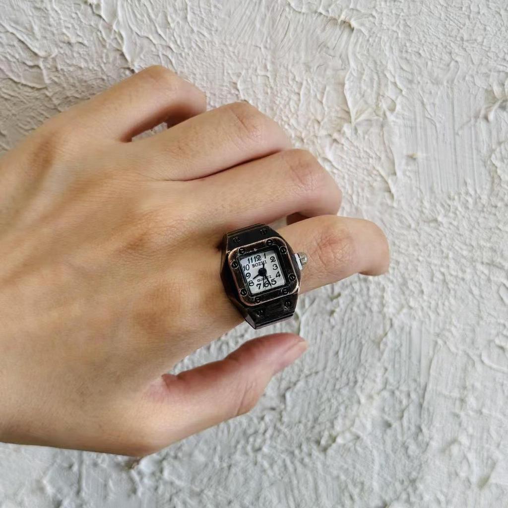 Korean Style Retro Hipster Watch Ring - Trendy Men's Hand Jewelry Accessory
