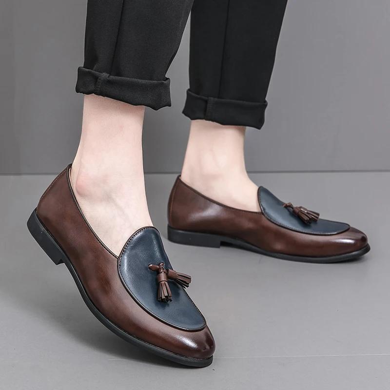 Mokasyny Męskie Buty skórzane Klasyczne Modne Mokasyny Mężczyzna Impreza Na zewnątrz Codzienne Do wszystkiego Casualowe buty z frędzlami mokasyny męskie