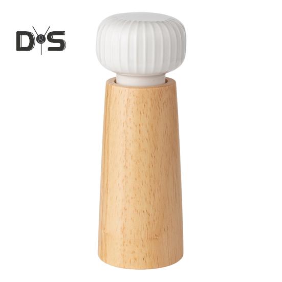 Wooden Pepper Grinder Manual Salt And Pepper Mill Adjustable Coarse-grained Grinder Refillable Salt Mill with Ceramic Lid for Salt Pepper