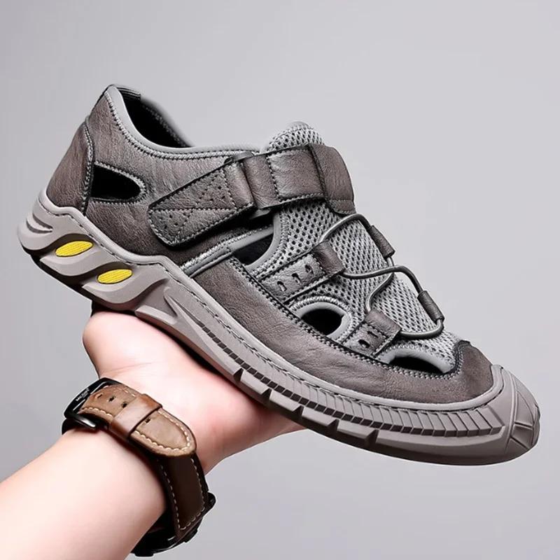 2025 Vintage Classic Mens Sandals Summer Genuine Leather Sandals Men Outdoor Casual Lightweight Sandal