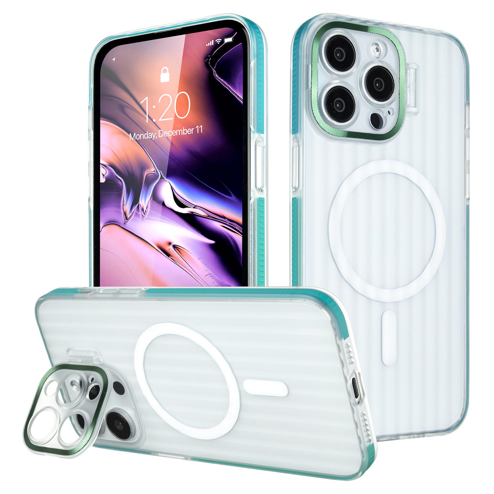 

For iPhone 13 Pro Max Case Compatible with MagSafe Camera Kickstand PC+TPU Phone Cover Blue