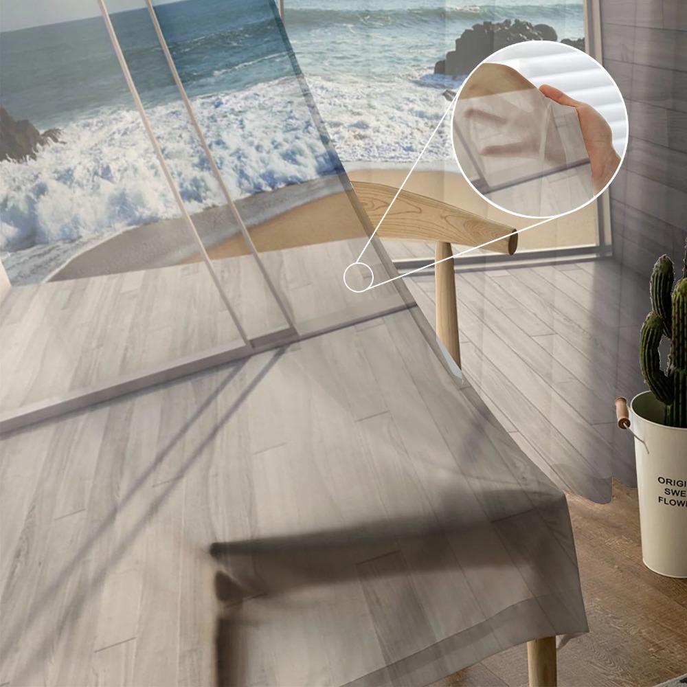 Window Openings Rocks Seaside Views White Tulle Curtains For Living Room Bedroom Space Space Children Room Kitchen Area Window Decor Sheer Voile