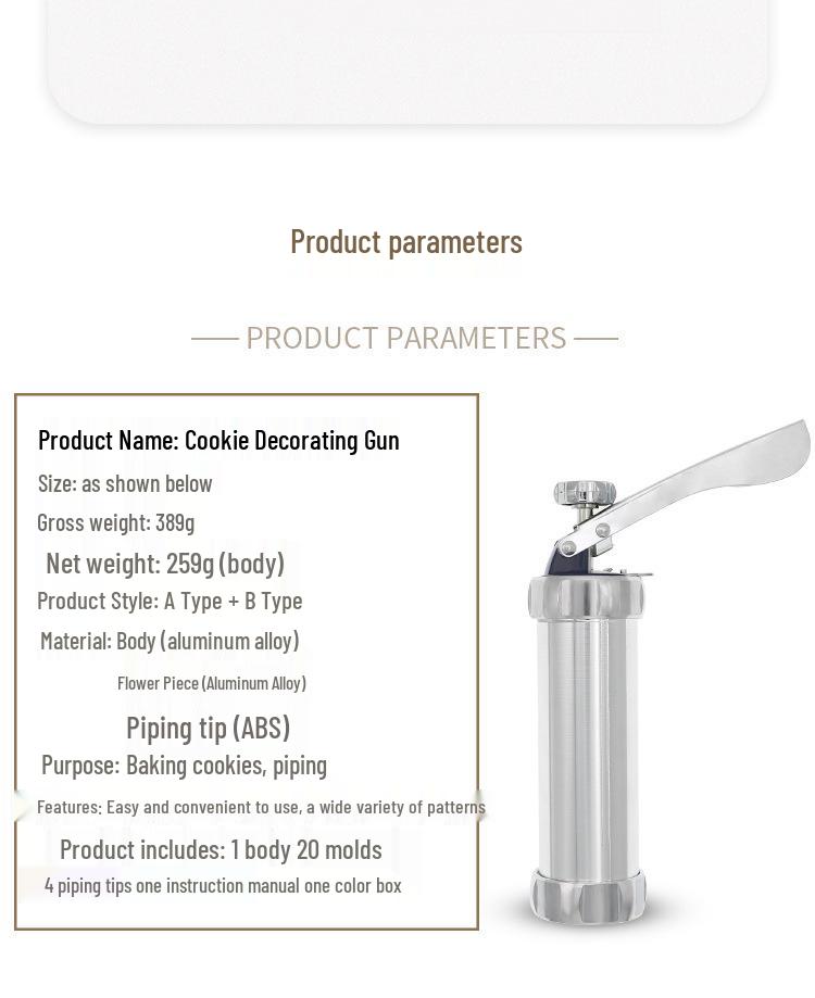 Mașină Multifuncțională de Uz Casnic pentru Prăjituri cu 20 de Forme pentru Bezea și Prăjituri și Duze de Decorare.