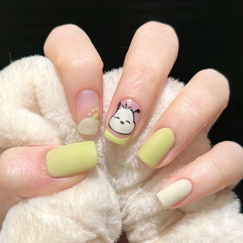 

Spring & Summer Nude Wearable Nails - Cute, Sweet, Semi-Handmade, Short & Removable Manicure, Hot Seller M Size [Glue Included]