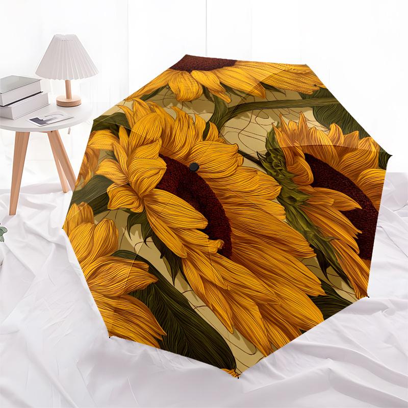 1pc Sunflower Garden Umbrella with Plastic Handle,Suitable for All Seasons UmbrellaPT589