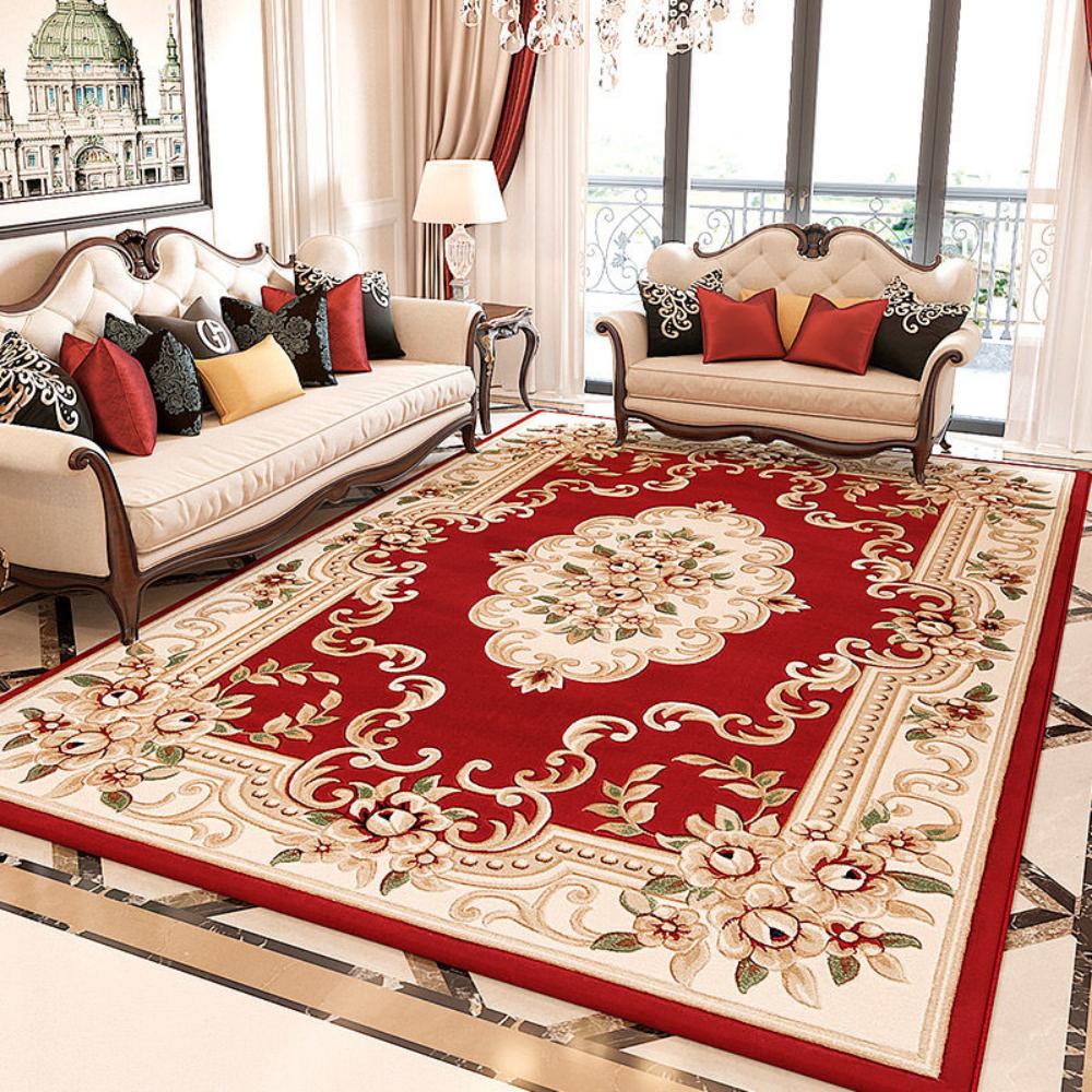 Regal Red Persian Style Carpet Luxury Living Room Decor Elegant Sofa Rug Bedroom Bedside Rug Lounge Floor Mat Kitchen Mat Gifts
