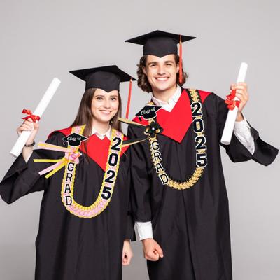 Collier Lei en Ruban Tressé Remise de Diplômes 2025 Promotion 2025 Cadeaux de Remise de Diplômes pour Accessoires de Fête de Remise de Diplômes