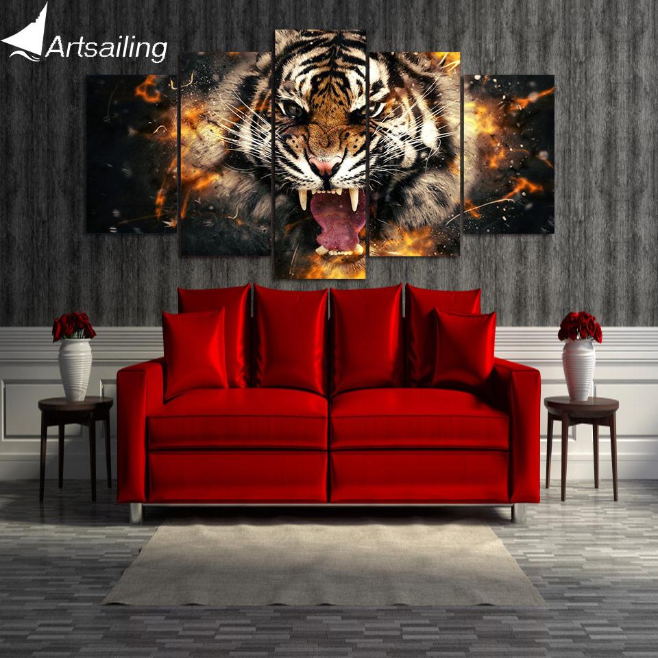 HD Printed abstract Animal tiger Painting Canvas Print room decor print poster Wall Art Canvas Prints