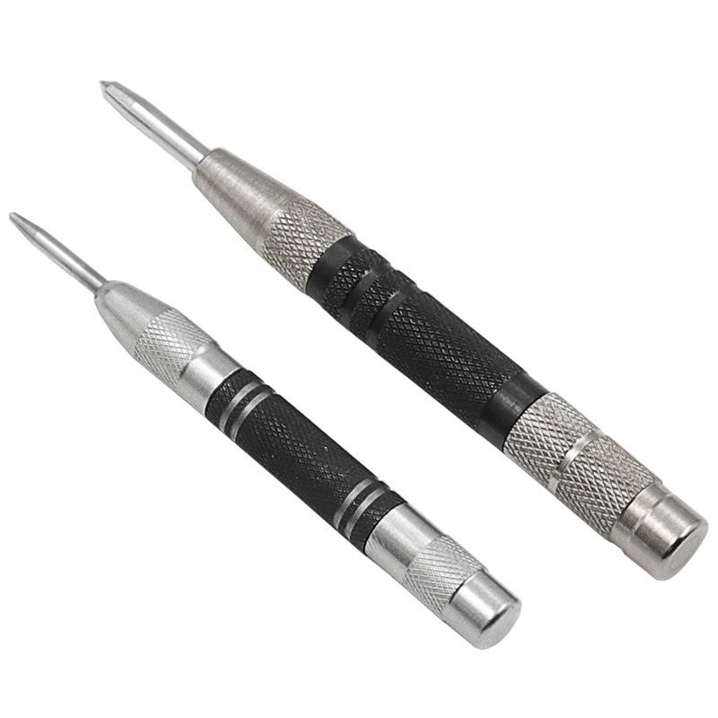 128/155mm Automatic Center Punch Woodworking Metal Puncher Steel Hole Self Pin Mark Spring Loaded Dent Marker Location Hand Tool