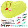 Cat Feather Toy Set Interactive Cat Toy Kitten Toy Assortments Includes Tunnel Cat Stick Balls Bells and Mice