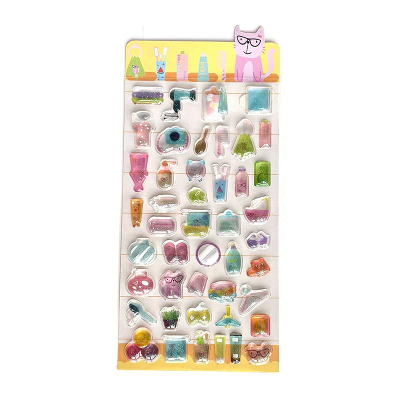 Cartoon 3D Relief Diamond Gemstone Stickers Kawaii Diy Mobile Phone Decoration Stickers Creative Puffy Pvc Stickers Gifts