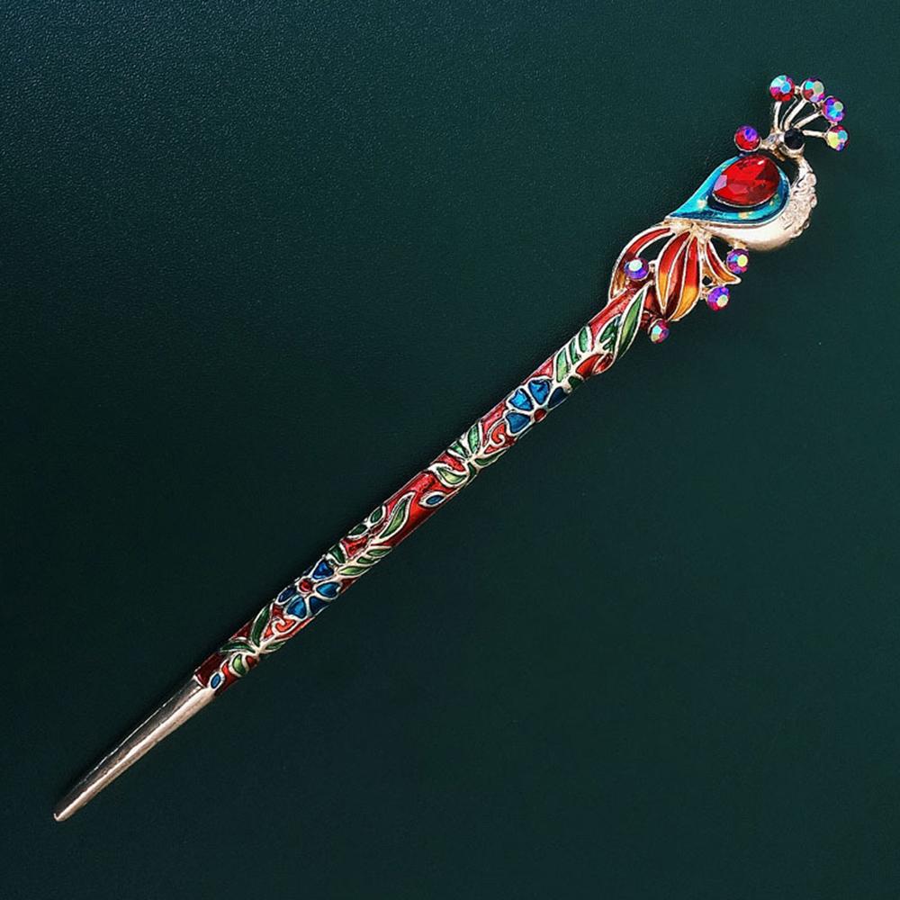 Chinese Style Vintage Hairpin Elegant Flower Vine Jade Stone Hair Stick Hanfu Cheongsam Evening Dress Hair Decor Accessories