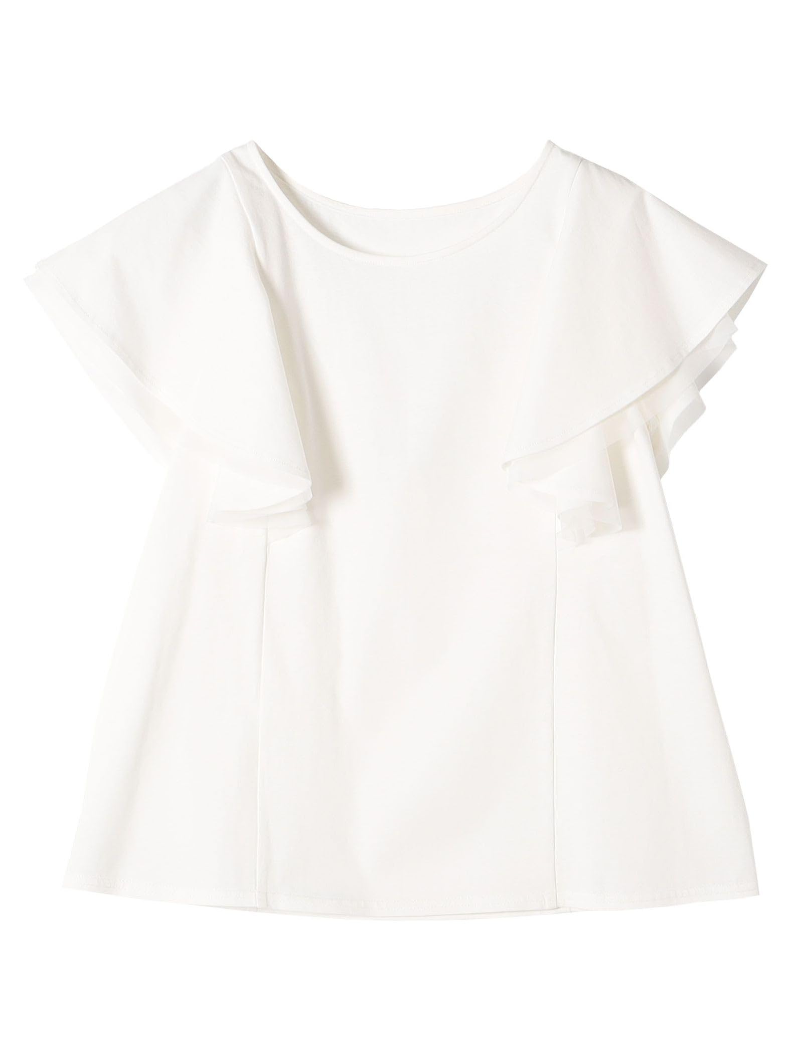 

Ships Colors Women s Tulle Combi Ruffle Sleeve Top, Off-White, 222320041, One Size