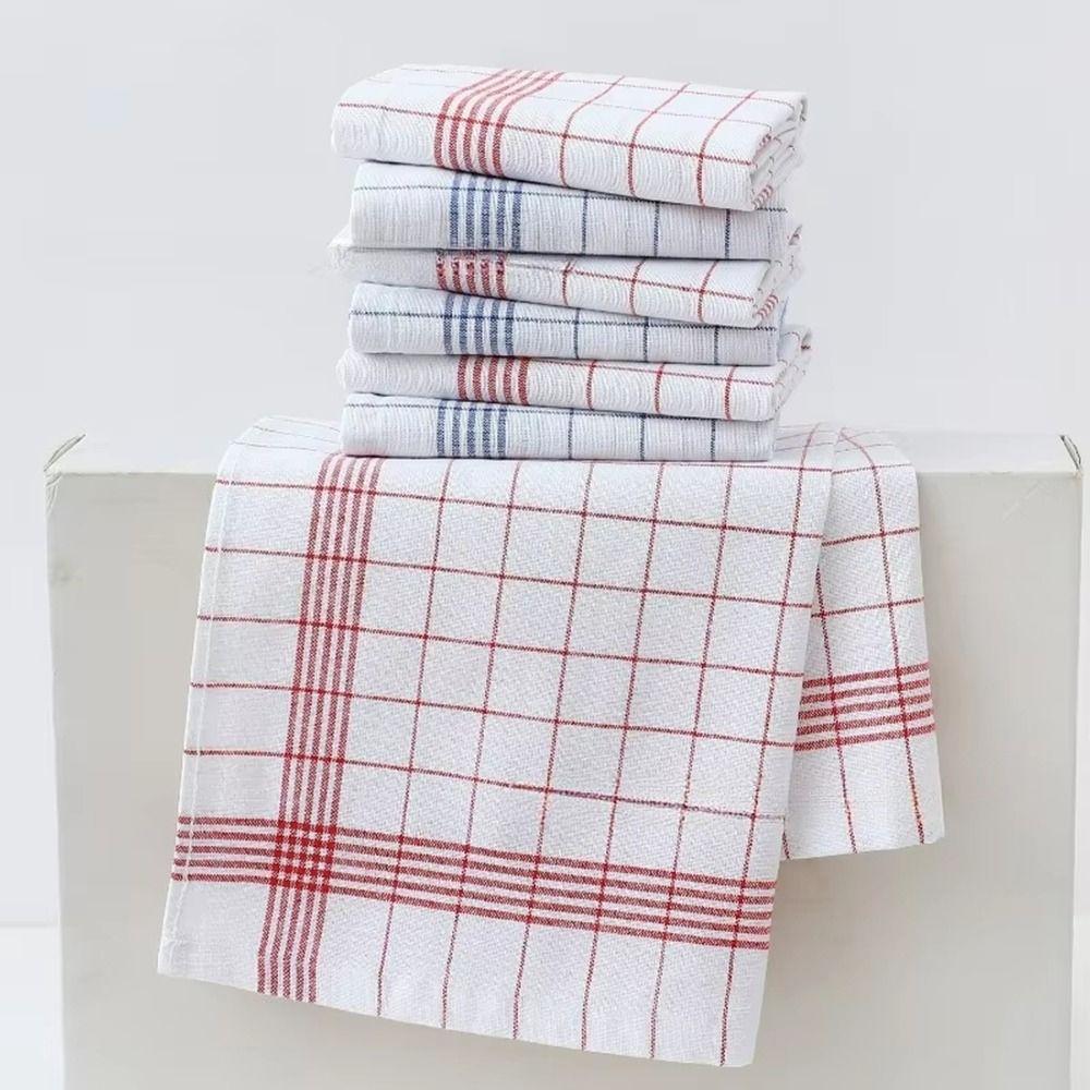 5PCS Reusable Plaid Dish Towel Quick Drying Checkered Kitchen Towels  Washing Dishes