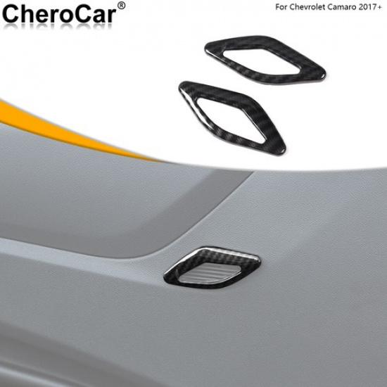 for 2017+ Chevrolet Camaro Inner Door Speaker Decor Ring Cover Trim Carbon Fiber