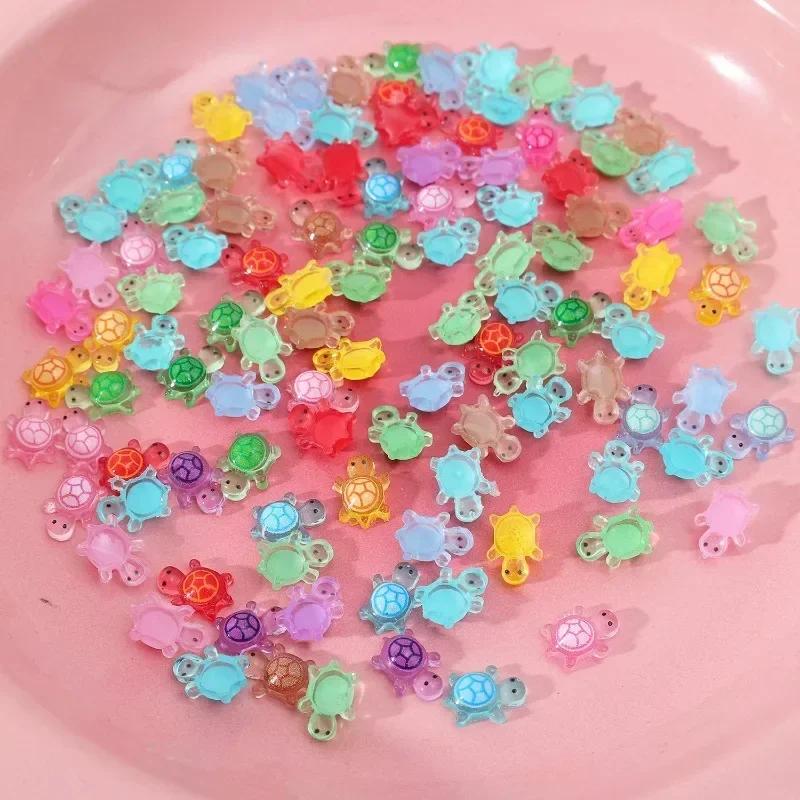 300pcs Cute Mini Resin Turtles Self-Luminous Turtle Miniatures Resin Tiny Turtles Nails DIY Accessories Creative Gifts Toys