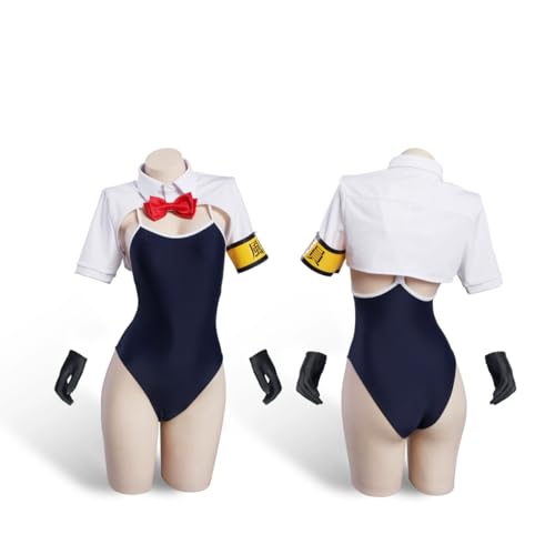 Pupubanbanya Lavender Disciplinary Committee Swimsuit with Pads, Suitable for Swimming, Cosplay Costume, Christmas, Halloween Costume, Size L+