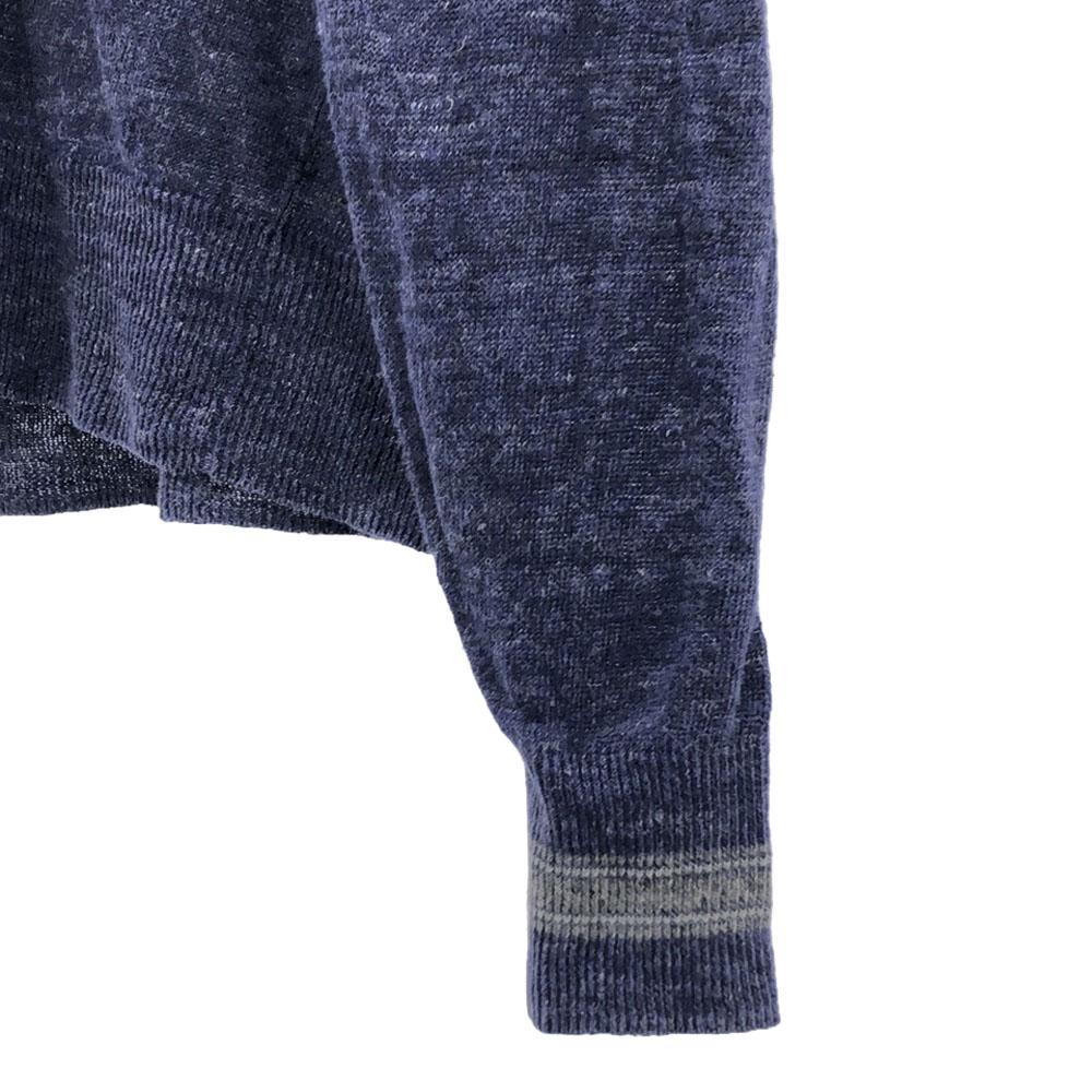 Paul Smith Langärmiger Leinen-V-Ausschnitt-Cardigan M Marine x grau Herren Gebraucht