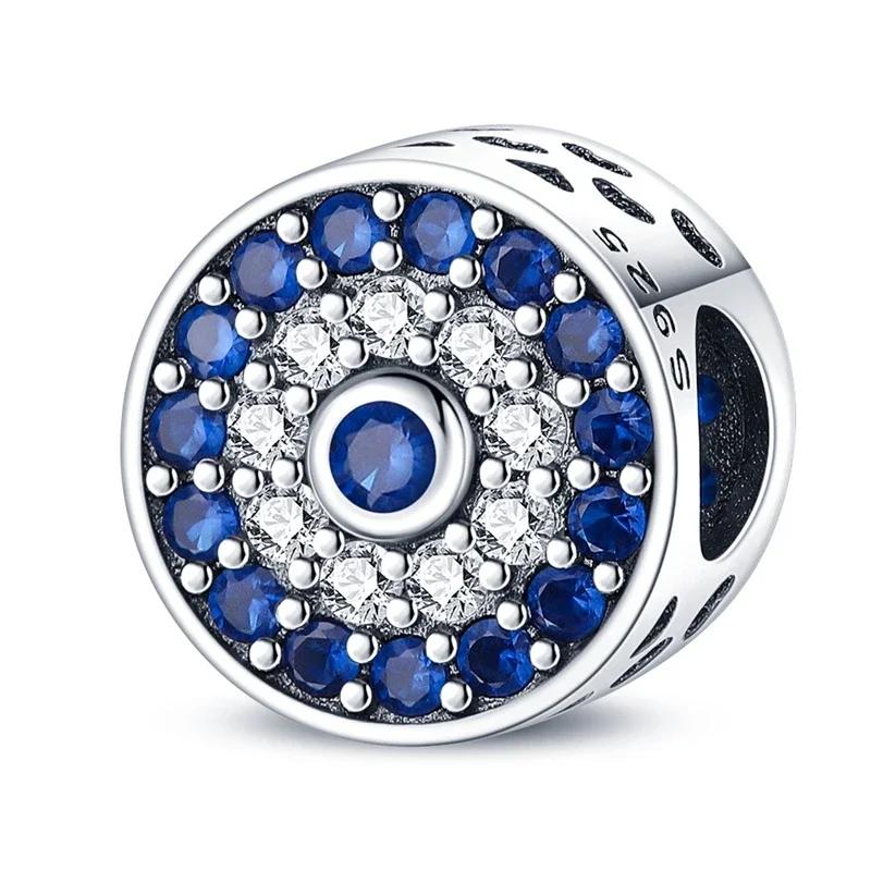 Copper Blue Devil Demon Eyes All-Seeing Eye Mini Dangle Original Beads Charms For Pan Bracelet Jewellery Gift