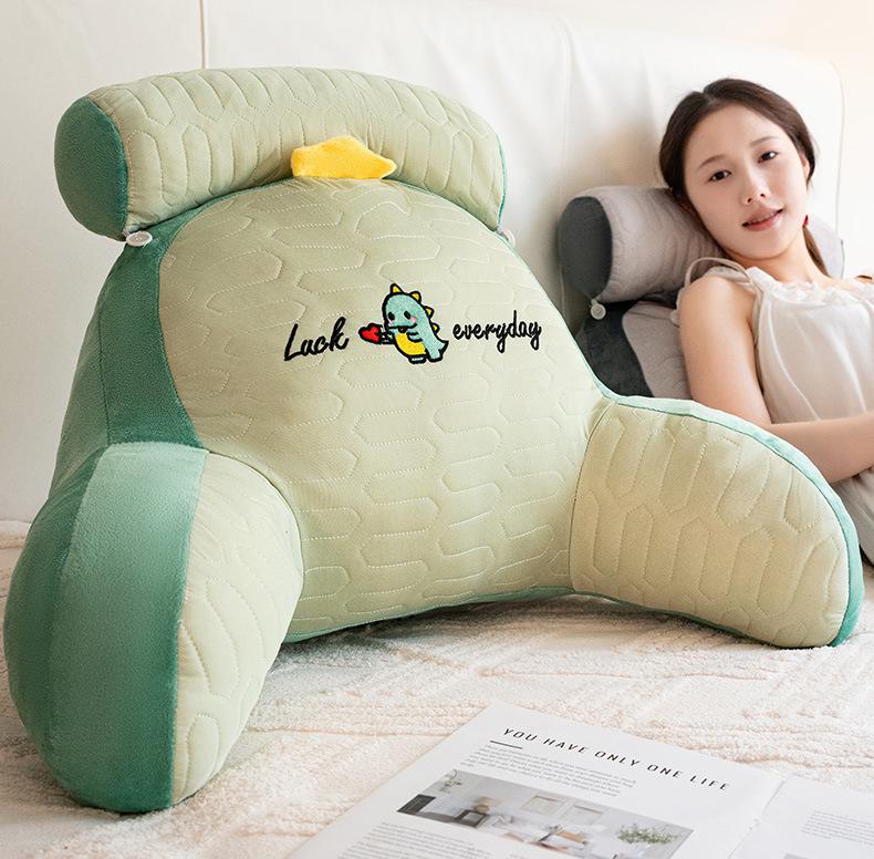 Breathable Ice Silk Bedside Cushion Summer Cooling Cushion Waist Pillow Soft Bag Bedroom Bed Back Cushion Removable and Washable